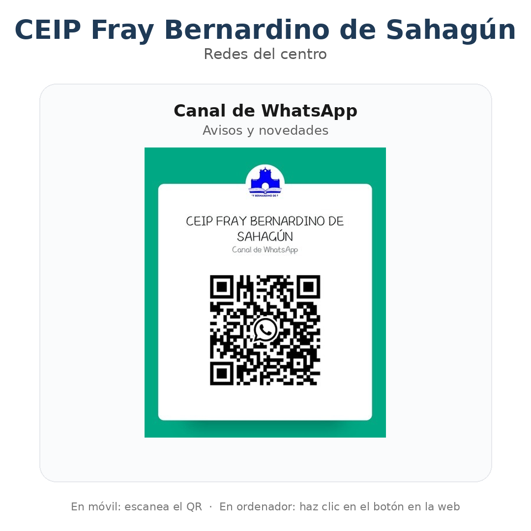 Canal de WhatsApp del centro